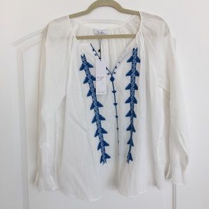 Cotton Parker embroidered blouse XS